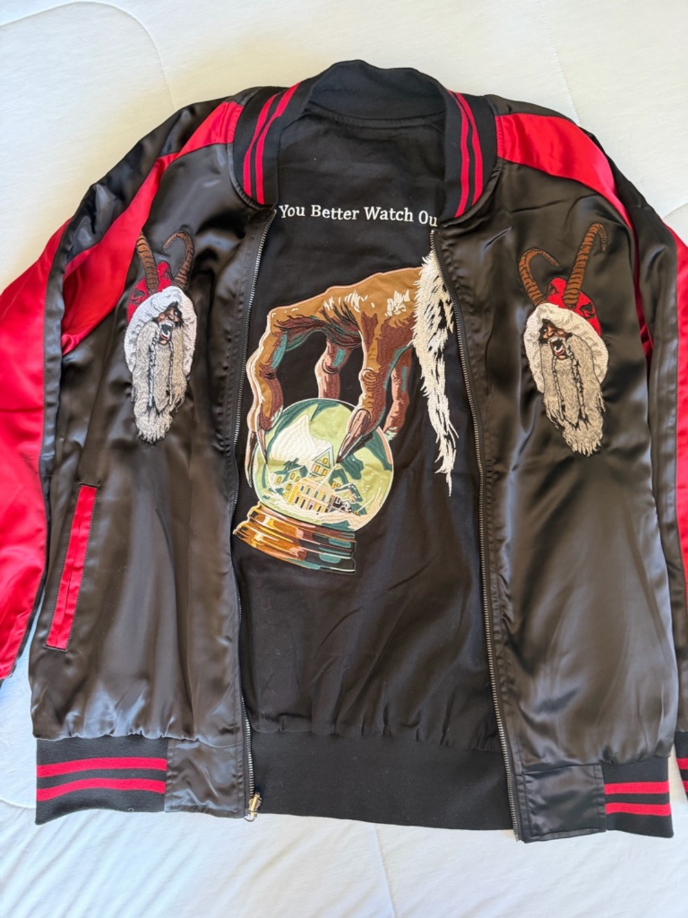 Krampus Movie - Middle of Beyond - reversible Black and Red Embroidered Jacket